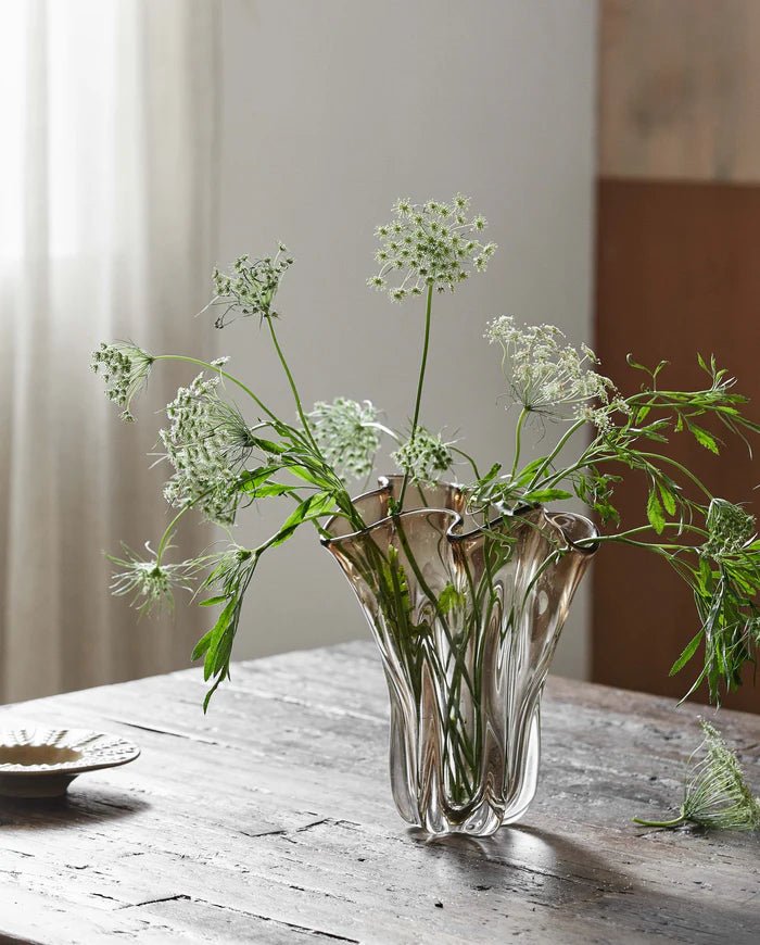 Light Brown Artistic Glass Vase - stoneandbeige