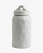 Medium White Glazed Stoneware Storage Jar - stoneandbeige