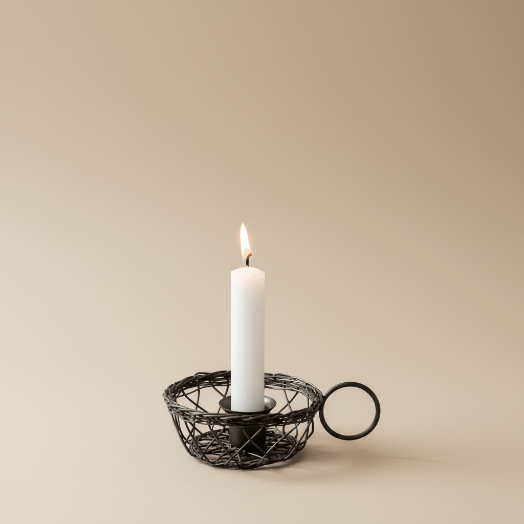 Metal Candle Chamber Holder - stoneandbeige