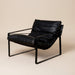 Mid Century Style Black Leather Chair - stoneandbeige