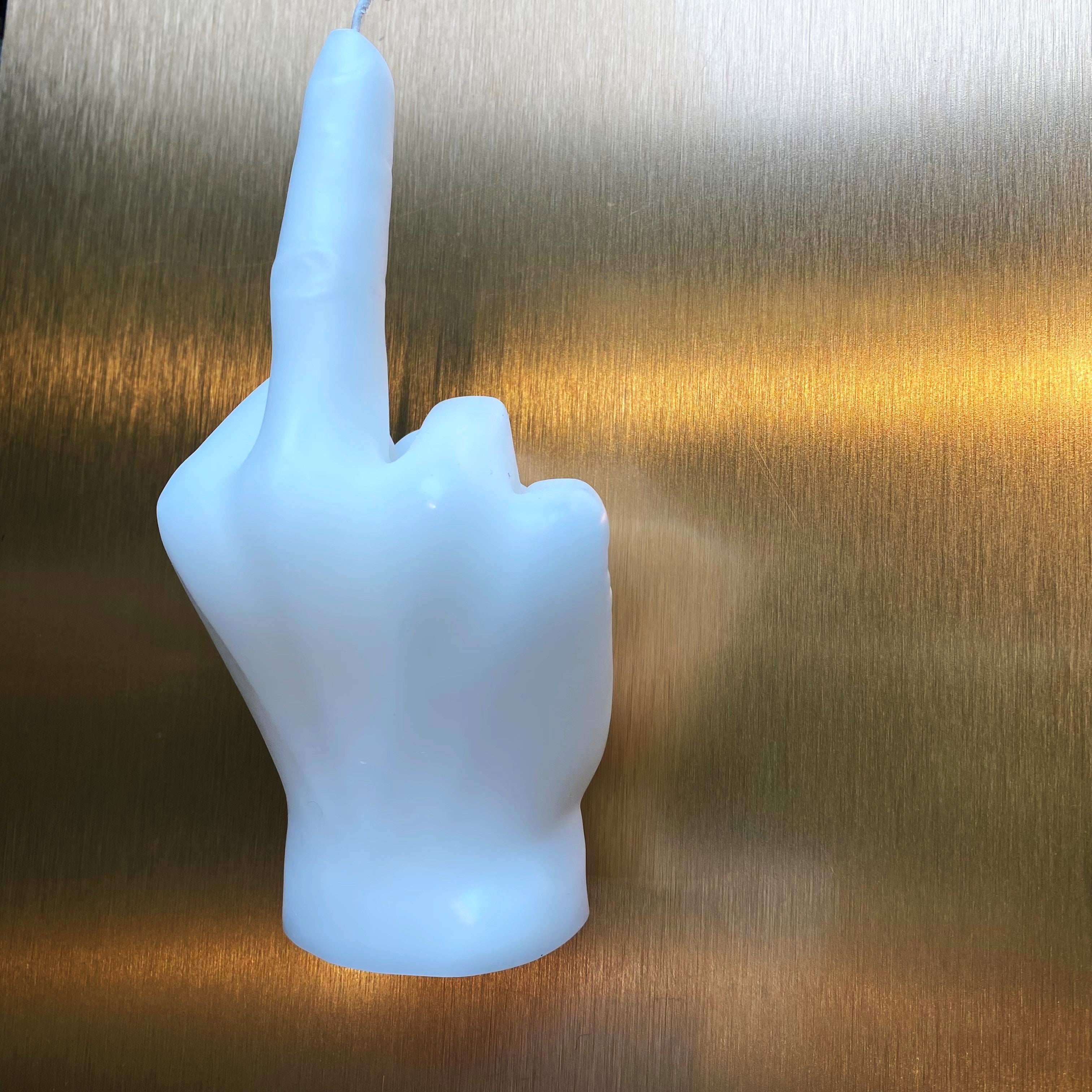 White Middle Finger Hand Candle