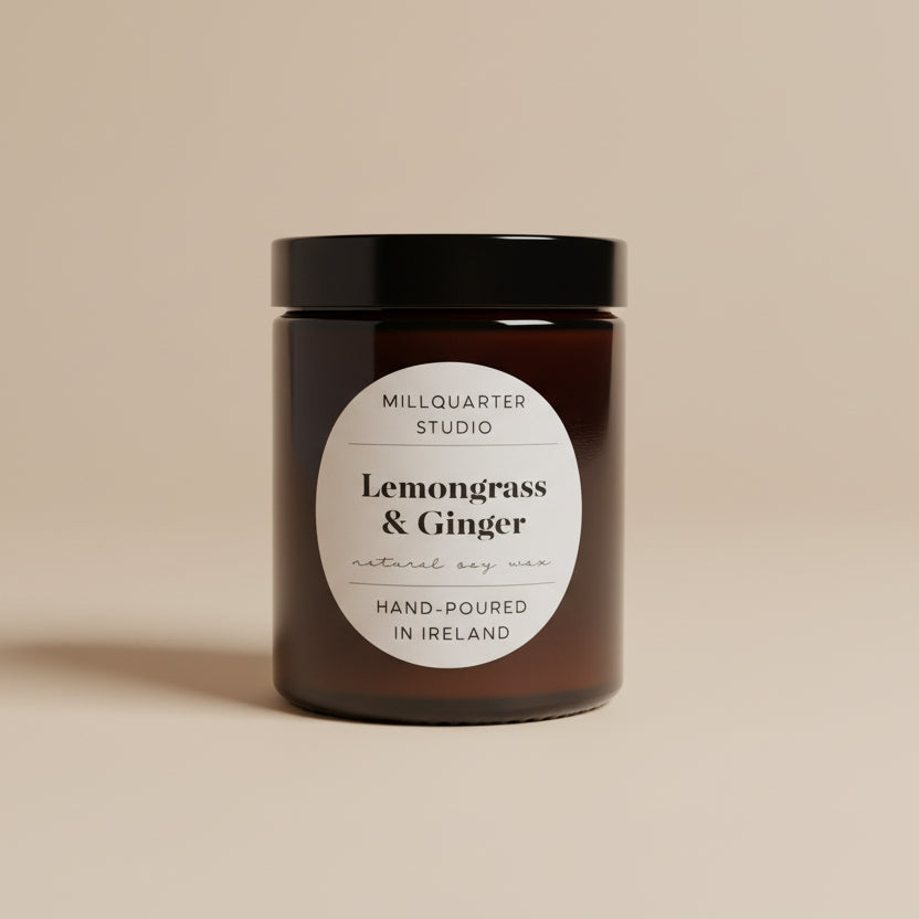 MILLQUARTER STUDIO Lemongrass + Ginger Candle - stoneandbeige