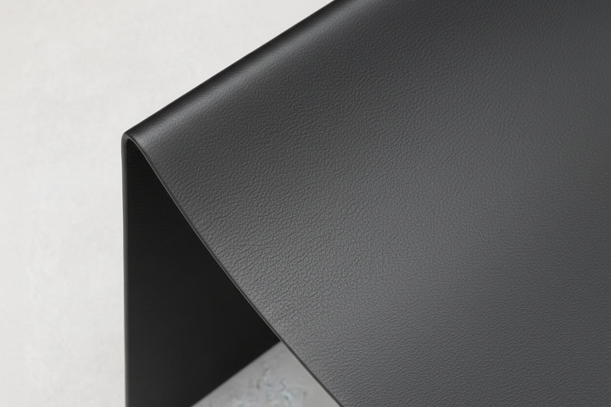 Modern Shaped Metal Black Coated Stool - stoneandbeige