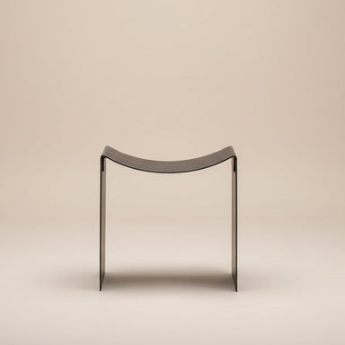 Modern Shaped Metal Black Coated Stool - stoneandbeige
