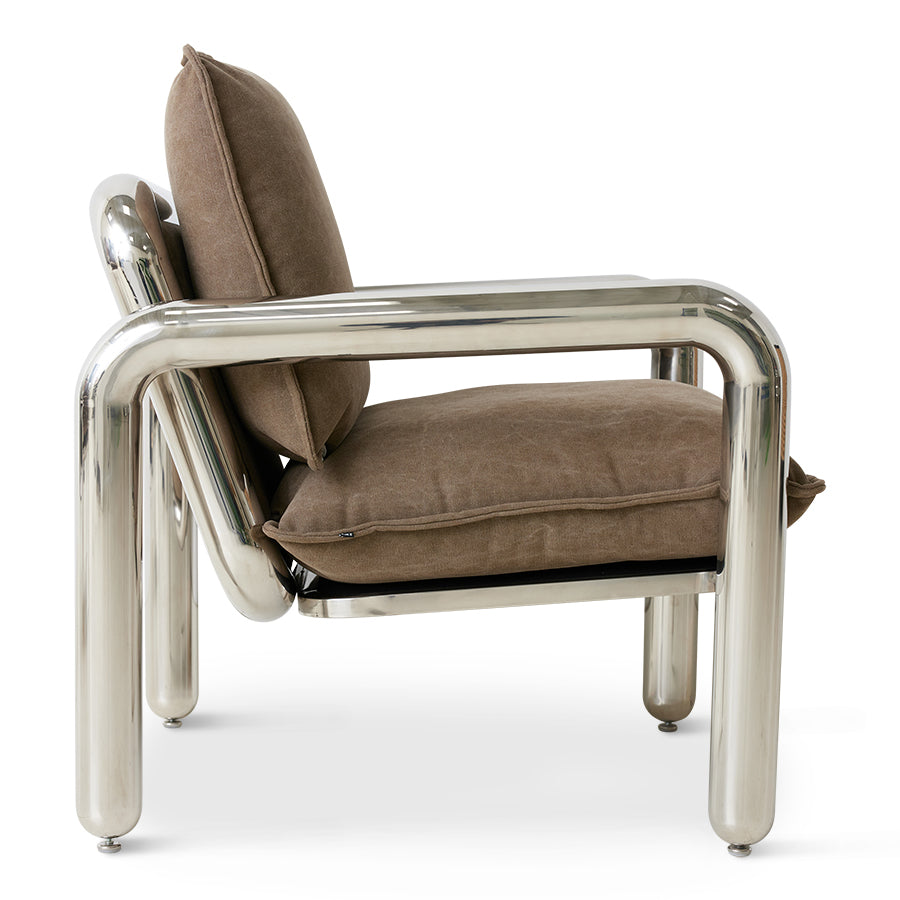 HKLIVING Chrome Lounge Armchair