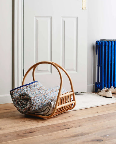 Natural Polished Rattan Storage Basket - stoneandbeige
