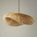 Nature bamboo hanging pendant light with a woven shade, creating a warm and natural glow.
