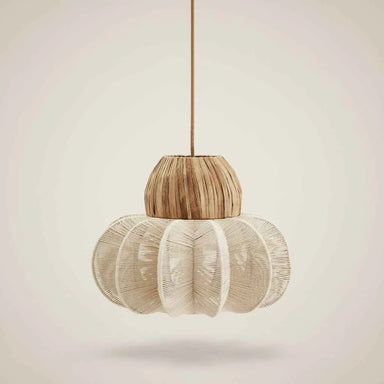 Nordic style cotton rope ceiling lamp with a handcrafted woven design and natural contemporary finish.