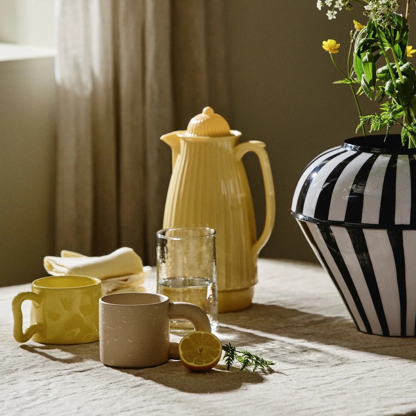 Organic Form Yellow Handmade Mug - stoneandbeige