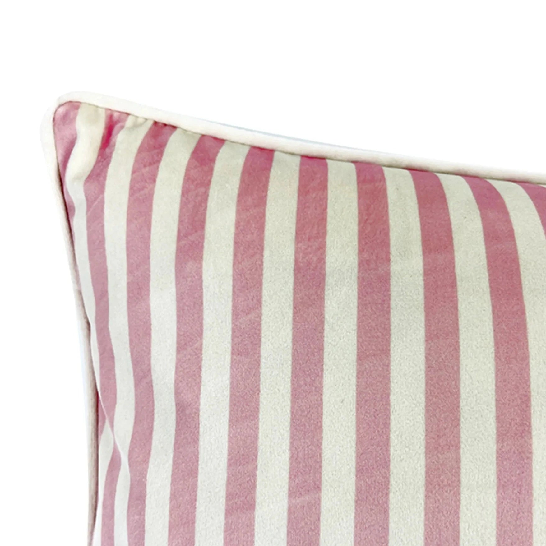 Pink Stripe Velvet Cushion