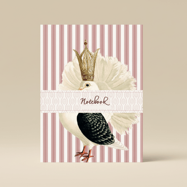 Pin Stripe Bird Note Book - stoneandbeige