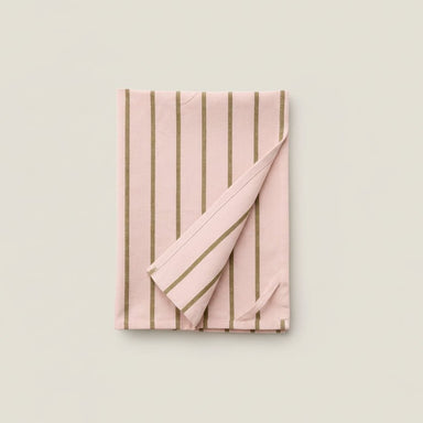 Pink + Green Stripe Cotton Tea Towel - stoneandbeige