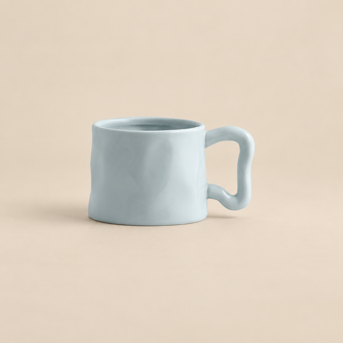 Powder Blue Sculptural Ceramic Mug