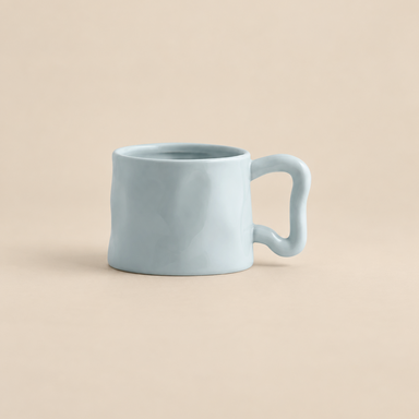 Powder Blue Sculptural Ceramic Mug