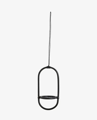 Rattan Black Hanging Plant Holder - stoneandbeige