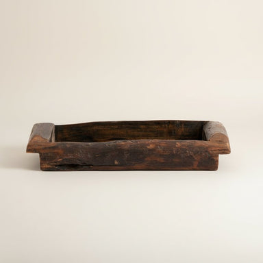 Recycled Dark Rustic Wooden basket - stoneandbeige - Recycled Dark Rustic Wooden basket