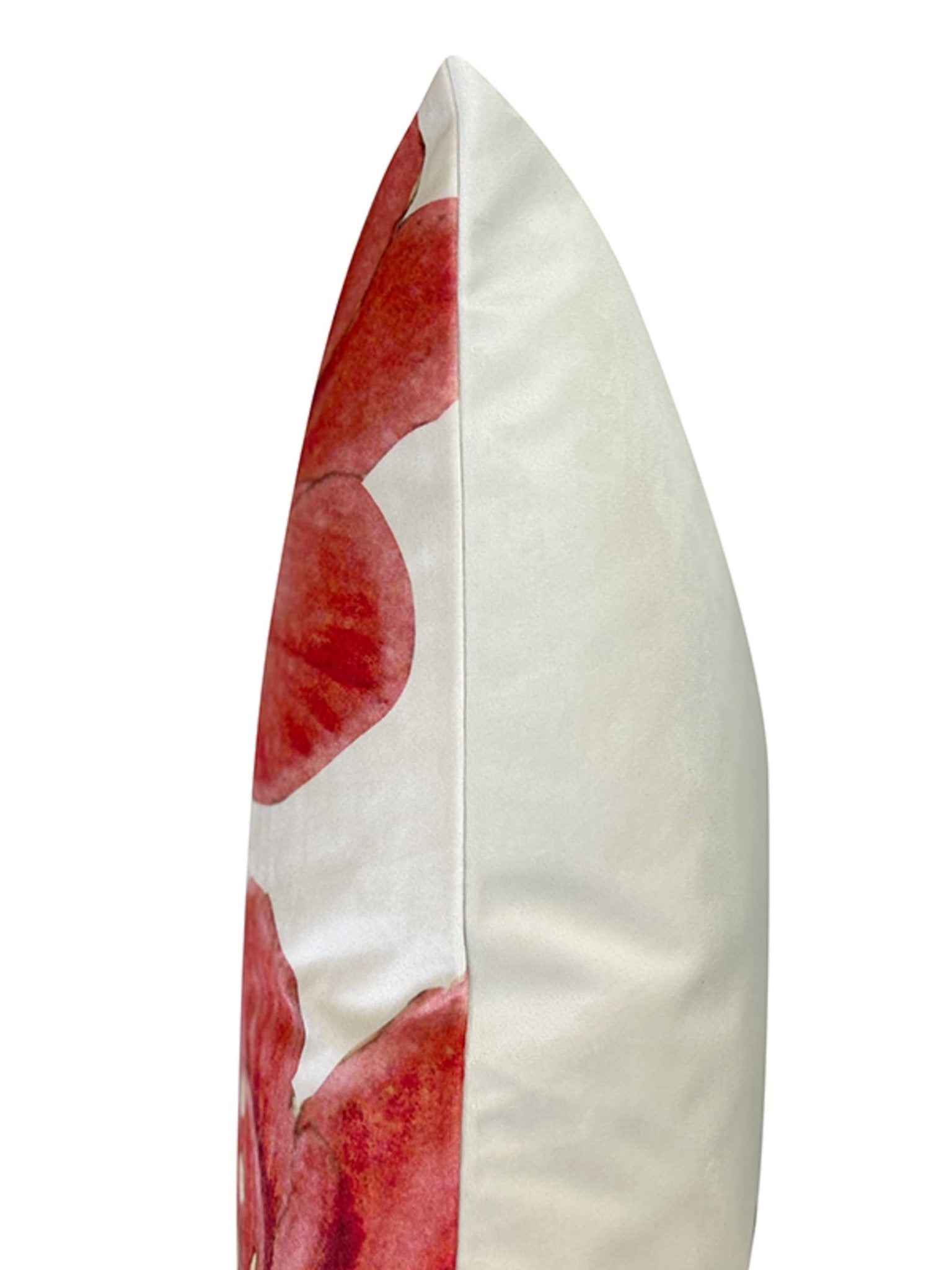 Red Flower Velvet Cushion - stoneandbeige