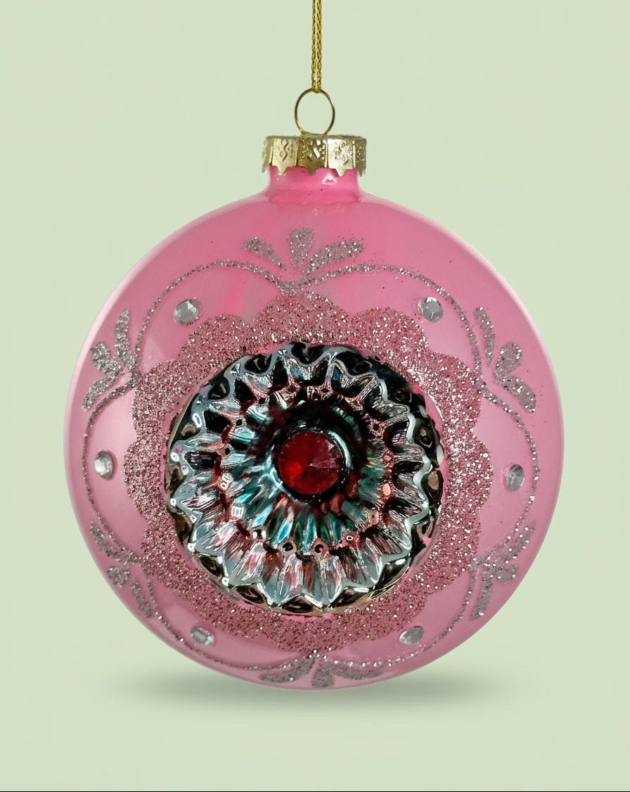 Retro Pink Hanging Bauble - stoneandbeige