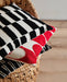 Retro Red/Ivory Wavy Cushion - stoneandbeige