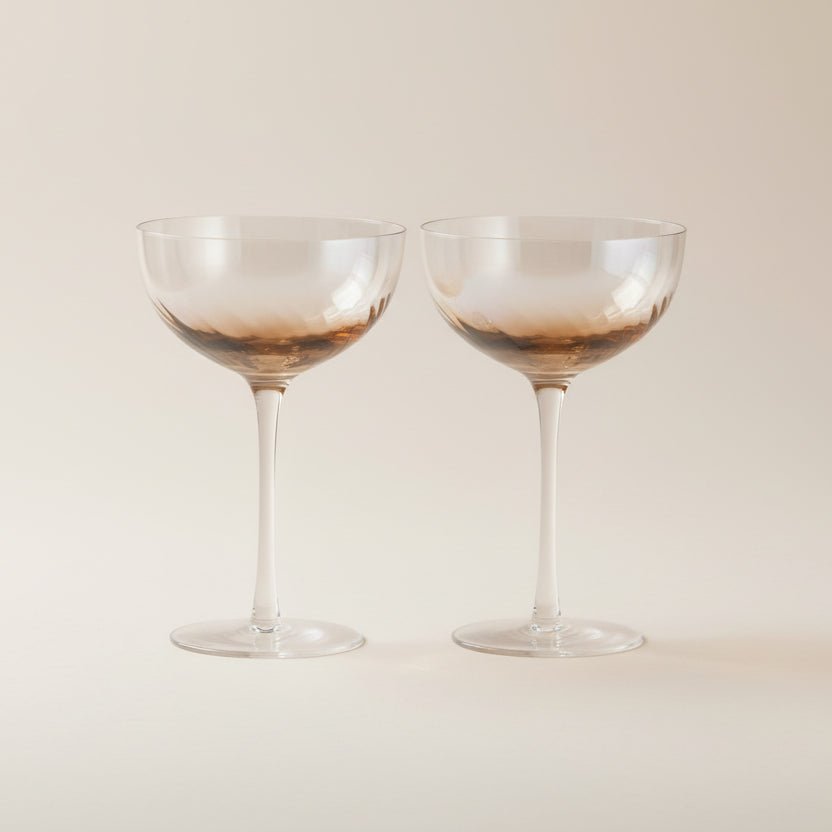 Set of 2 Brown Cocktail Glasses - stoneandbeige
