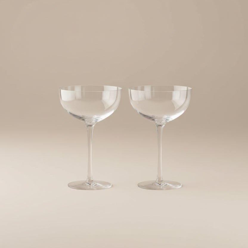 Set of 2 Clear Pattern Cocktail Glass - stoneandbeige
