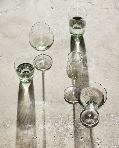 Set Of 2 Green Champagne Glasses - stoneandbeige
