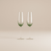 Set Of 2 Green Champagne Glasses - stoneandbeige