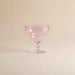 Set of 2 pink Art Deco glasses with an elegant fluted design and vintage-inspired style.