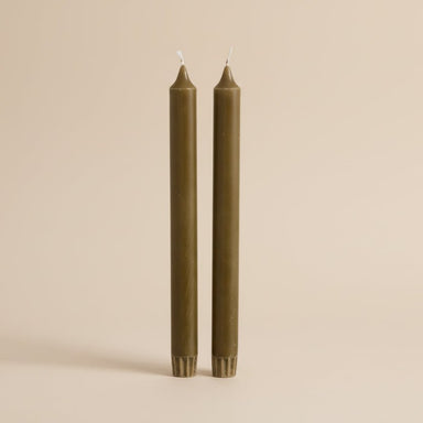 Set of 2 Sustainability Olive Green Candles - stoneandbeige