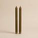 Set of 2 Sustainability Olive Green Candles - stoneandbeige
