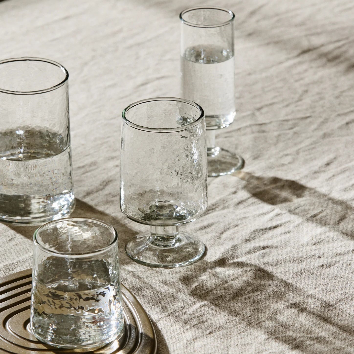 Set of 2 Tall Recycled Drinking Glasses - stoneandbeige