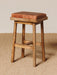 Set of 2 Tan Leather Mango Bar Stools - stoneandbeige