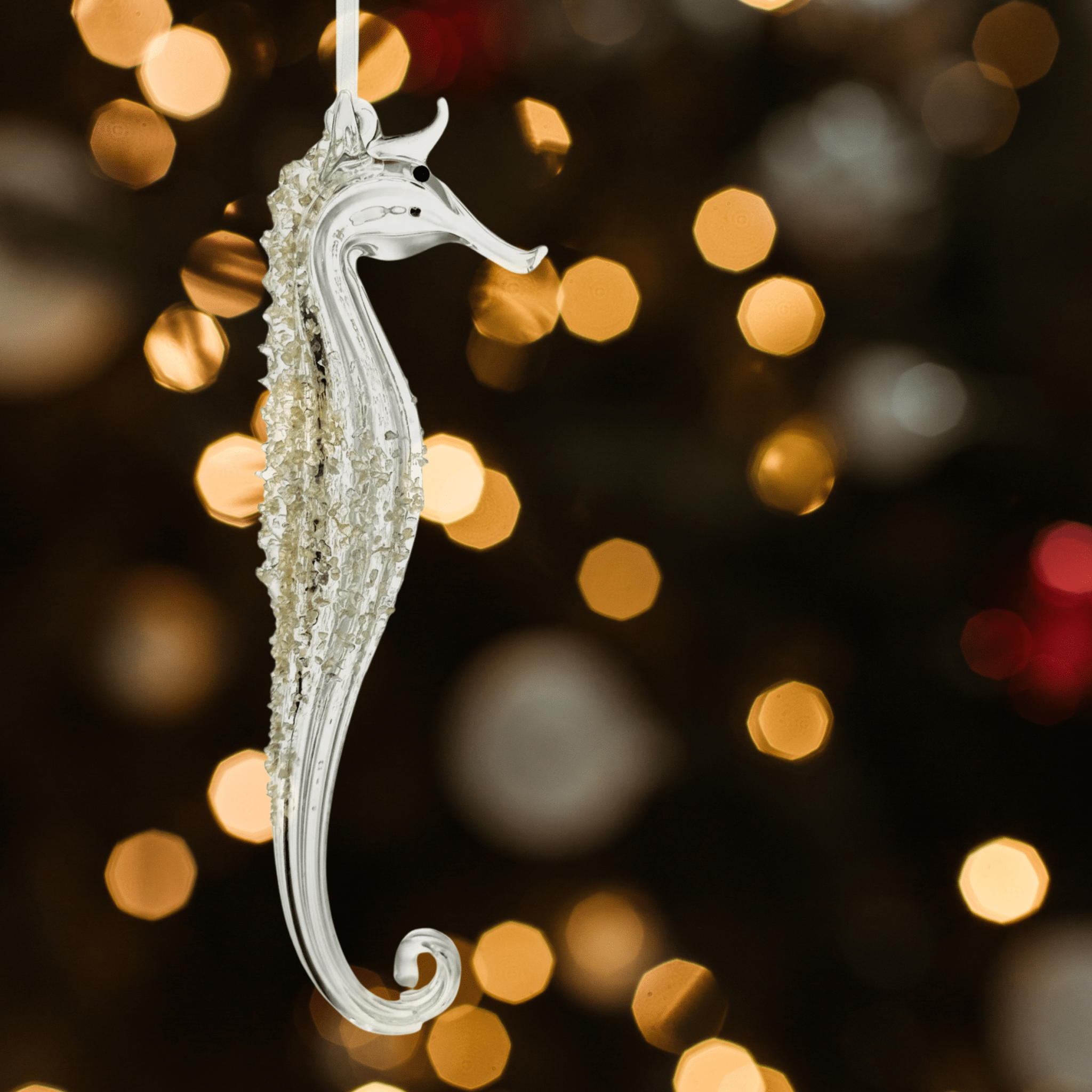 Squinn Seahorse Glass Hanging Decoration - stoneandbeige