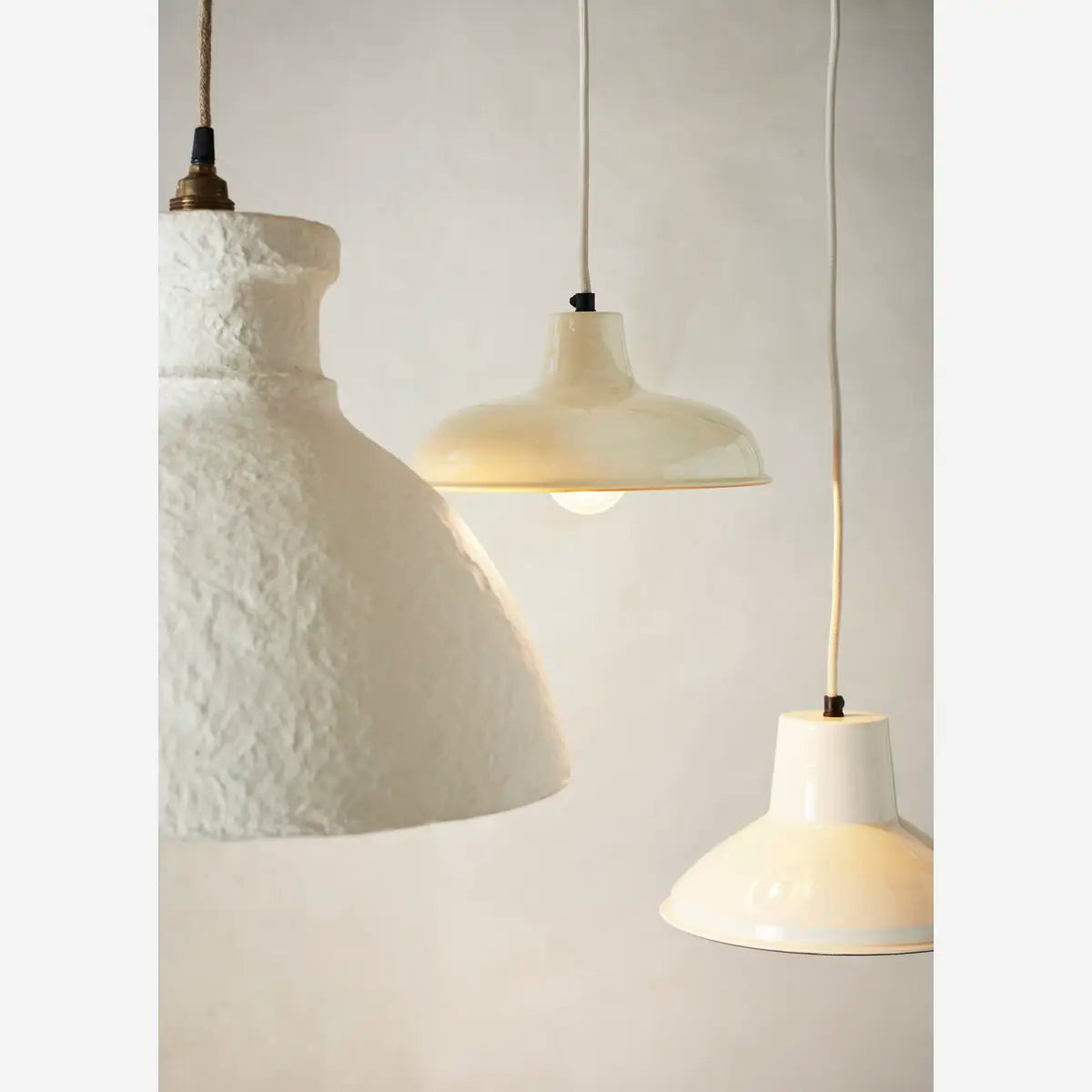 Handcrafted cotton mache lampshade