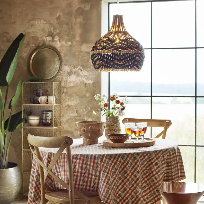 Handcrafted Bamboo + Cotton Rope Light Shade