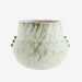 Stoneware Green & White Wash Pot - stoneandbeige