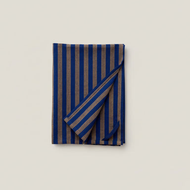 Stripe Blue + Brown Tea Towel - stoneandbeige