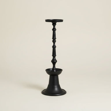 Tall Black Pillar Metal Candle Holder - stoneandbeige