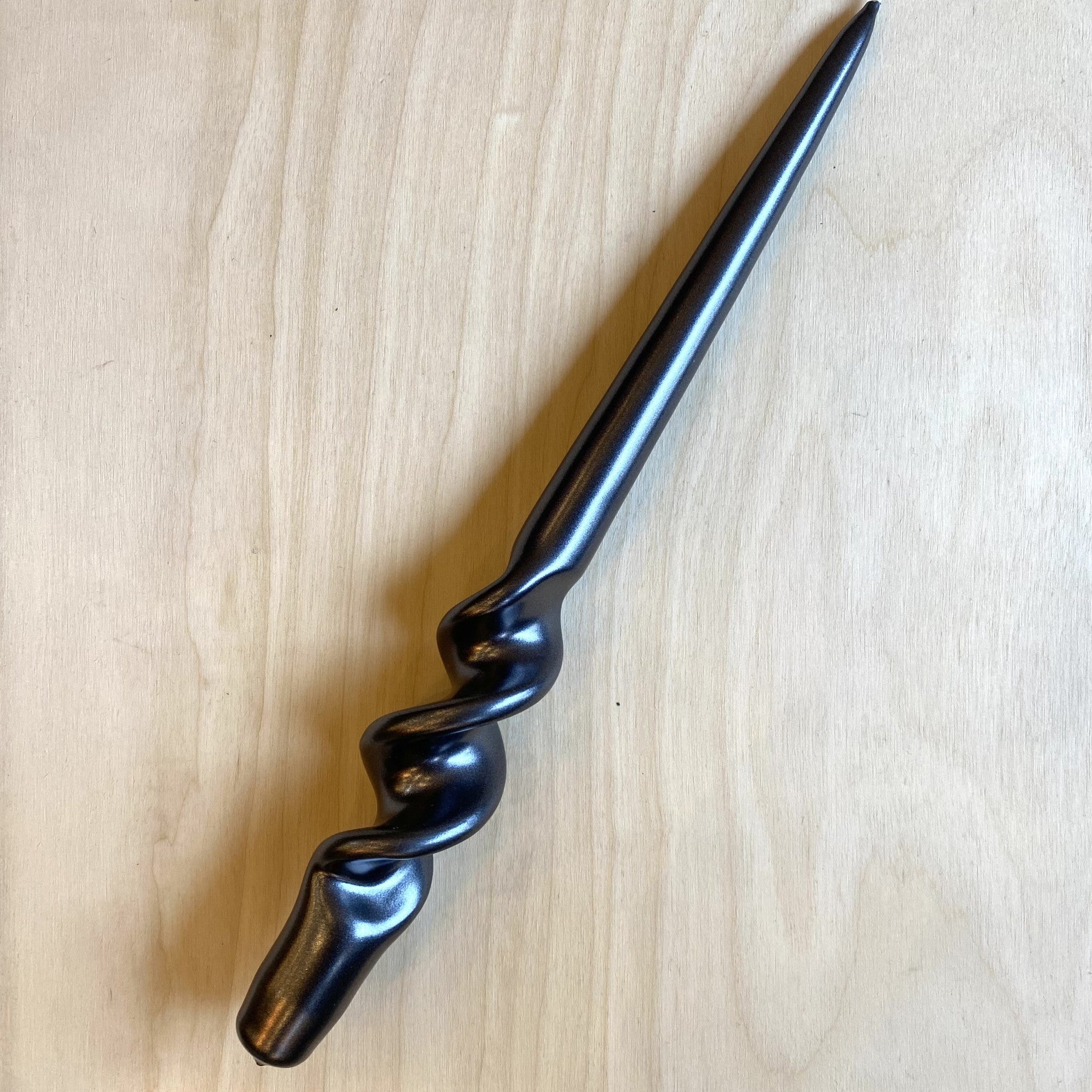 Metallic Black Hand Turned Taper Candle