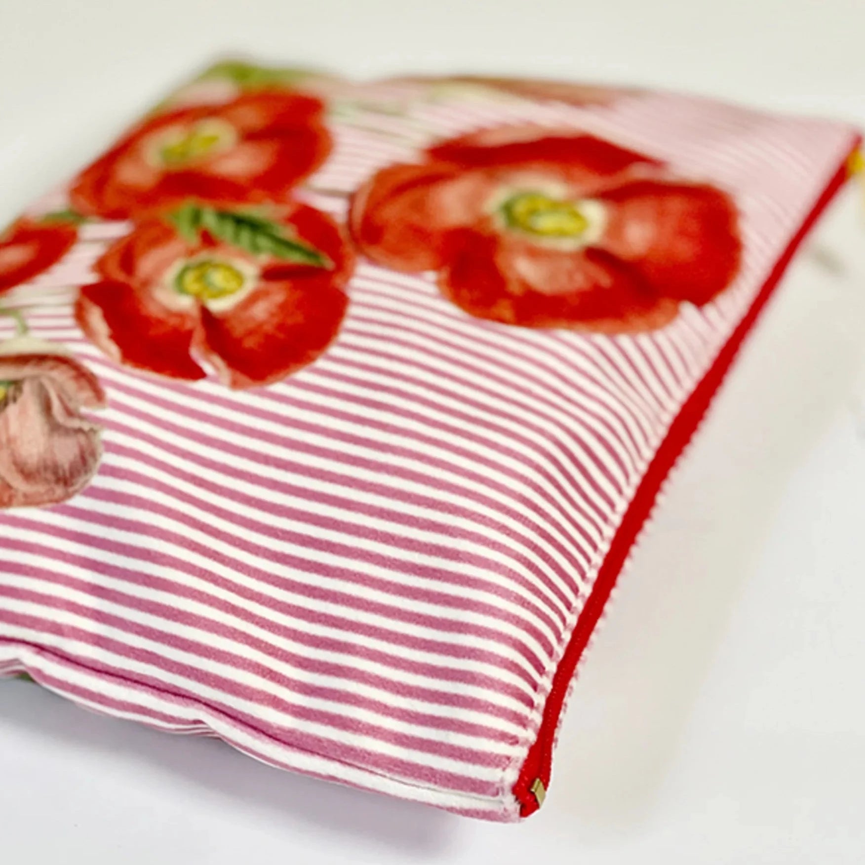 Red Poppy Velvet Pouch