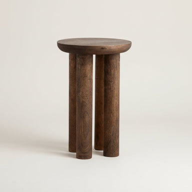 Unique Dark Mango Wood Side Table - stoneandbeige