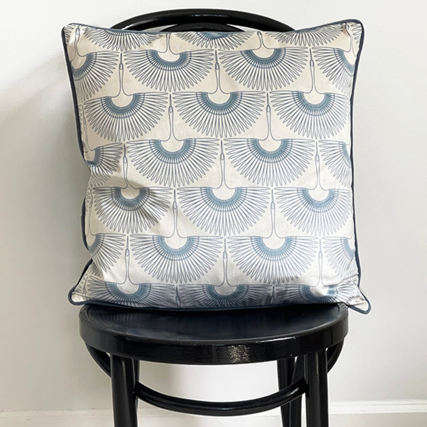 Blue Swan Velvet Cushion Cover