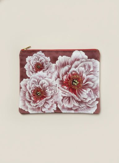 Velvet Peony Kiss Makeup Bag - stoneandbeigeVelvet Peony Kiss Makeup Bag