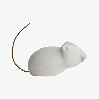 White Marble Mouse Ornament - stoneandbeige