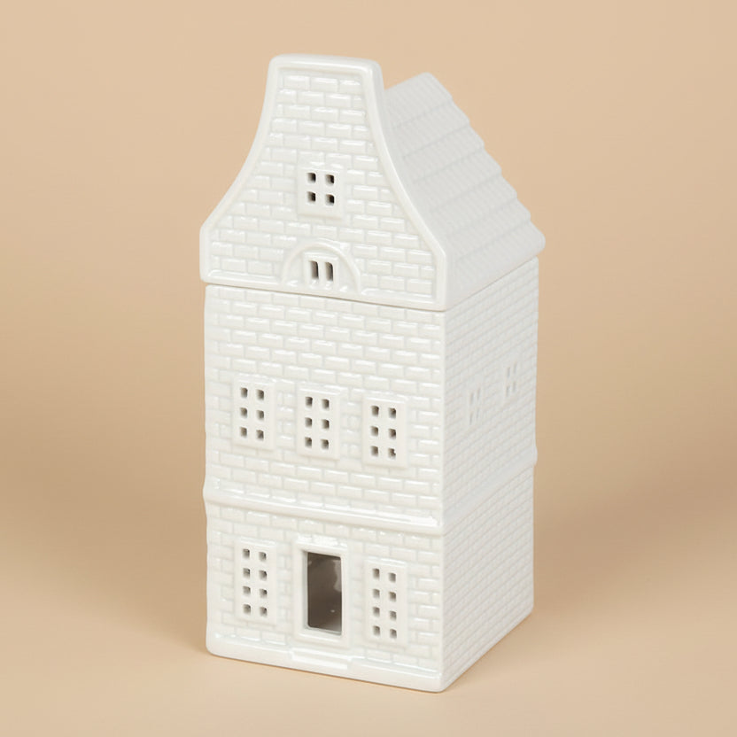 White Nordic House Oil Burner and Wax Warmer - stoneandbeigeWhite Nordic House Oil Burner and Wax Warmerstoneandbeige