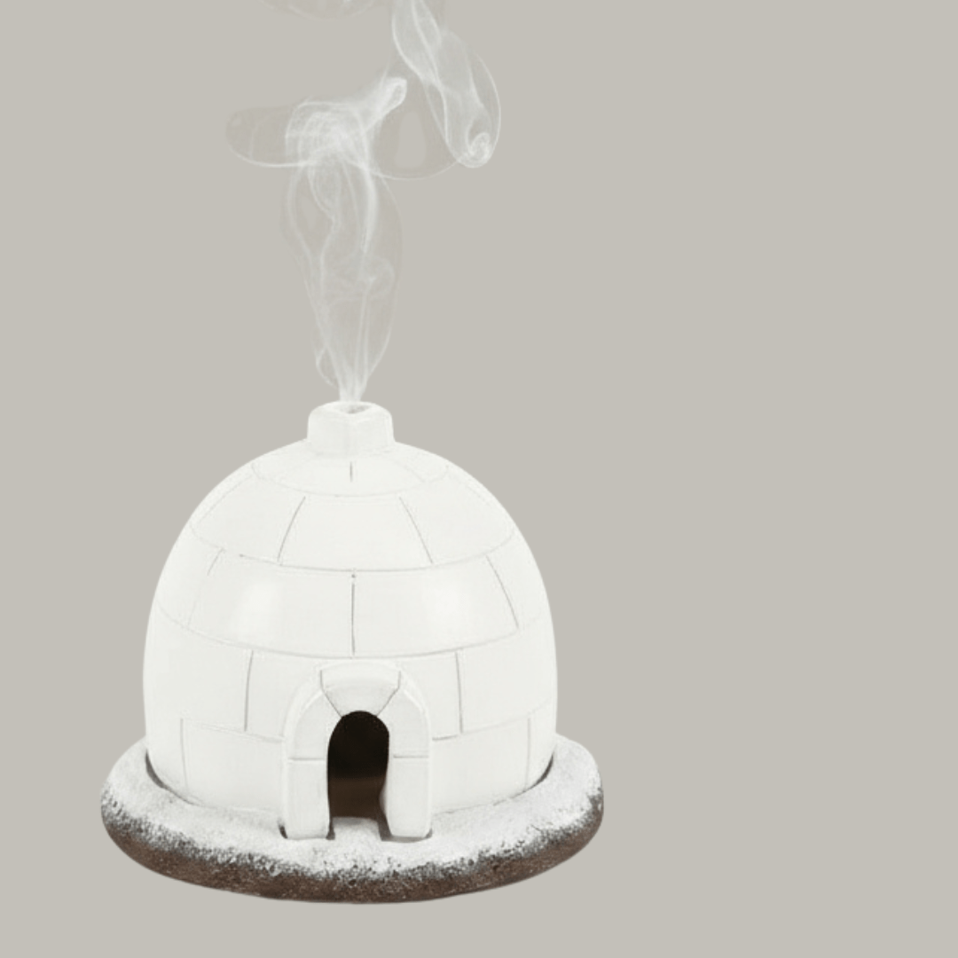 Winter White Igloo Incense Burner - stoneandbeige