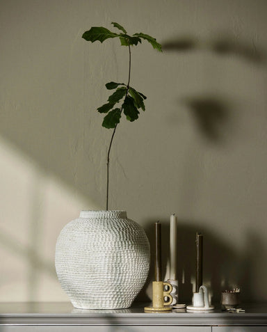 Xlarge Ivory Ceramic Vase - stoneandbeige