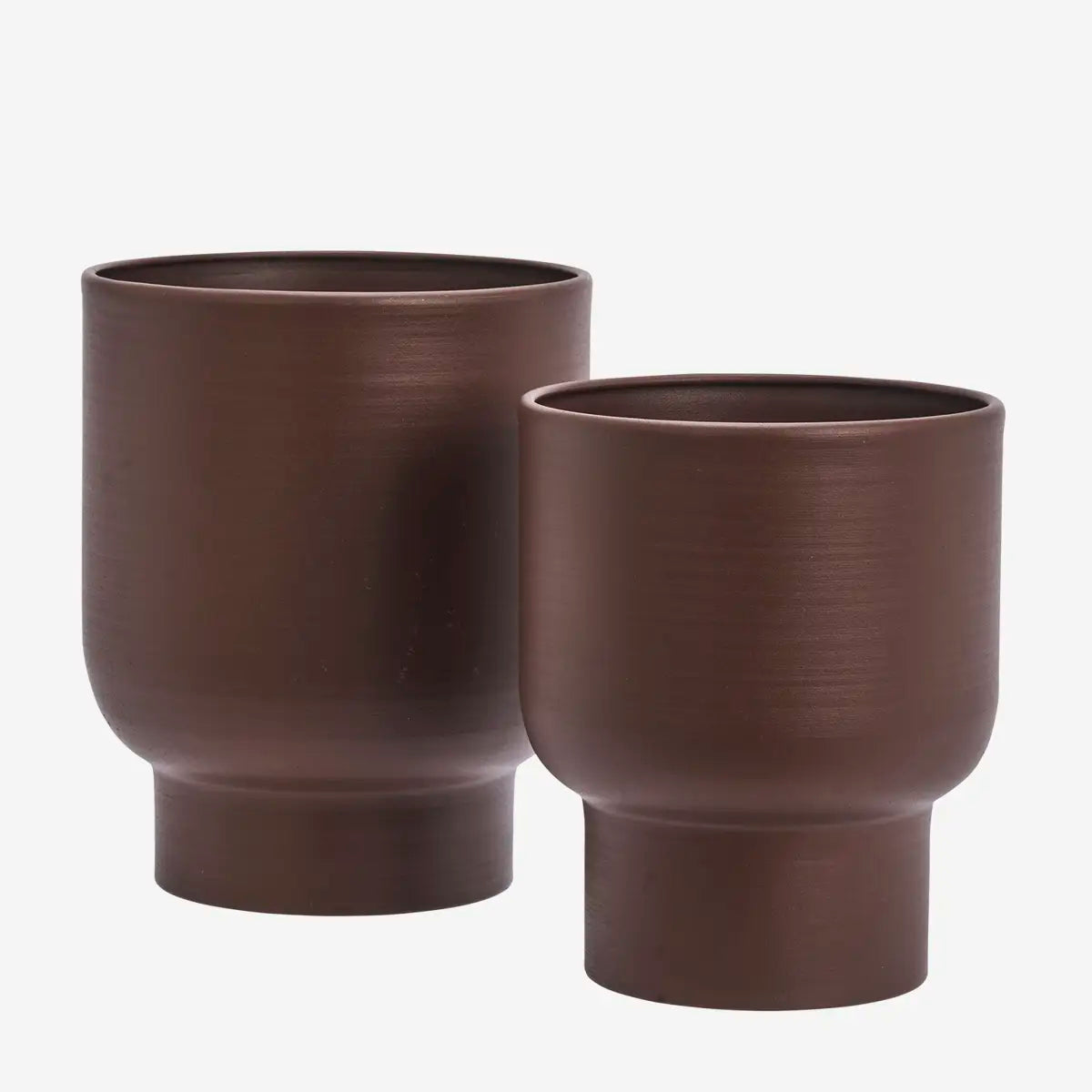 Set of Two Matt Ruby Wine Plant Pots