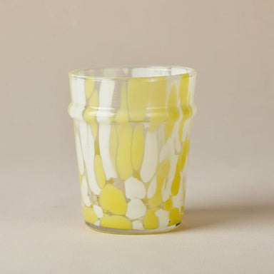 Yellow / White Hand Blown Drinking Glasses - stoneandbeige