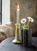 Yellow/Green Splatter Painted Glazed Candle Holder - stoneandbeige